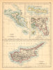 ATHENS & GREEK ISLANDS. Corfu Crete Cyprus Candia.Greece. JOHNSTON 1897 map