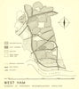 WEST HAM. Proposed postwar neighbourhood structure. ABERCROMBIE 1944 old map