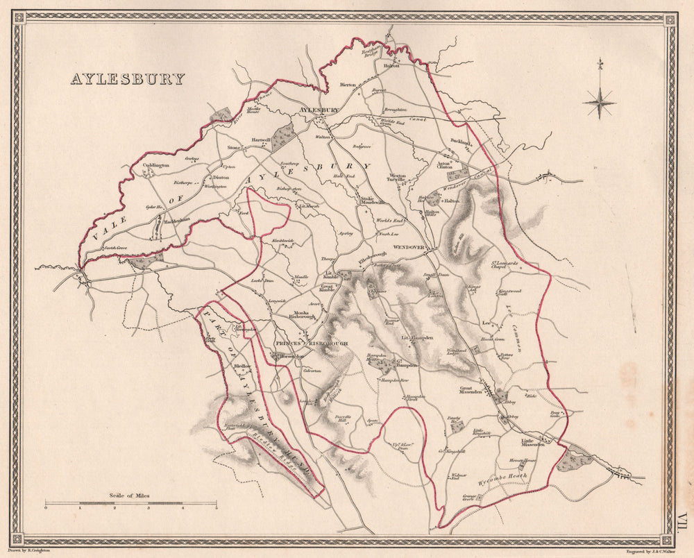 AYLESBURY borough plan. Buckinghamshire towns. CREIGHTON/WALKER 1835 old map