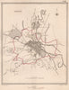 DERBY town & borough plan. Derbyshire. CREIGHTON/WALKER 1835 old antique map