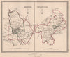 DEVON TOWNS. Exeter Tavistock borough plans. CREIGHTON/WALKER 1835 old map