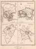 DEVON TOWNS. Devonport Plymouth Honiton Totnes plans. CREIGHTON/WALKER 1835 map