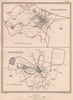 GLOUCESTERSHIRE TOWNS. Cheltenham Cirencester plans. CREIGHTON/WALKER 1835 map