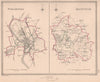 WORCESTERSHIRE TOWNS. Worcester Droitwich plans. CREIGHTON/WALKER 1835 old map