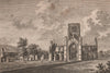 KIRKSTALL ABBEY, Yorkshire. Plate 1. GROSE 1776 old antique print picture