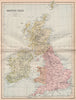 BRITISH ISLES. England Ireland Scotland Wales. BARTHOLOMEW 1878 old map