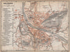 SALZBURG antique town city plan stadtplan. Austria Österreich karte 1896 map