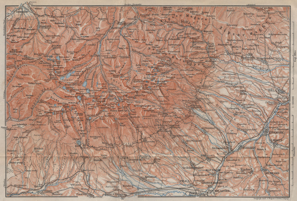 TATRA MOUNTAINS Zakopane Zdiar Poprad. Vysoke Tatry. Poland Slovakia 1905 map