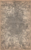 BRUSSELS BRUXELLES BRUSSEL environs plan. Belgium carte. BAEDEKER 1905 old map