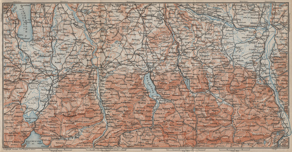 BAYERISCHE ALPEN. Bavarian Alps. Lenggries Spitzingsee Bayrischzell 1911 map