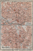 LEEDS & BRADFORD antique town city centre plans. Yorkshire. BAEDEKER 1910 map