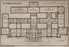 THE NATIONAL GALLERY floor plan. Trafalgar Square. London. BAEDEKER 1930 map