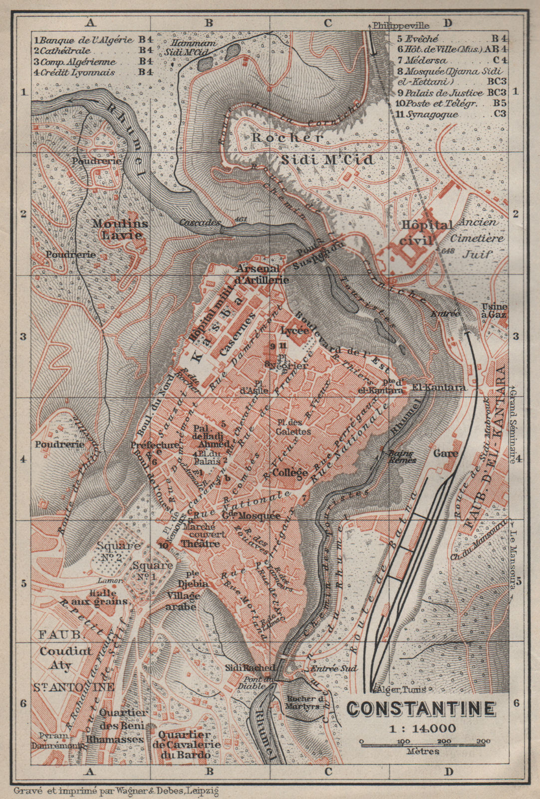 CONSTANTINE Town City Plan Qasentina Kasantina Algeria Carte 1911 Old P 6 057041a 98b845ae 5797 4a5d Bc02 