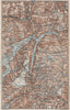 INNER HARDANGERFJORD topo-map. Folgefonna. Norway kart. BAEDEKER 1885 old