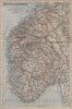 SOUTHERN NORWAY. Det Sydlige Norge kart. BAEDEKER 1899 old antique map chart