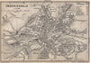 HALDEN Fredrikshald antique town city byplan. Norway kart. BAEDEKER 1899 map