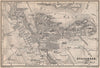 STAVANGER antique town city byplan. Norway kart. BAEDEKER 1899 old map