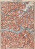 CENTRAL SOGNEFJORD topo-map. Leikanger Sogndal. Norway kart. BAEDEKER 1899