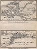 ALESUND & MOLDE antique town city byplans. Norway kart. BAEDEKER. SMALL 1899 map