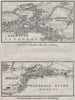 ALESUND & MOLDE antique town city byplans. Norway kart. BAEDEKER. SMALL 1909 map