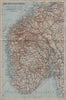 SOUTHERN NORWAY. Det Sydlige Norge kart. BAEDEKER 1912 old antique map chart