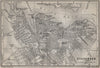 STAVANGER antique town city byplan. Norway kart. BAEDEKER 1912 old map