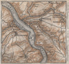 SANKT GOAR ST GOARSHAUSEN Oberes Mittelrheintal Rhine Gorge karte SMALL 1889 map