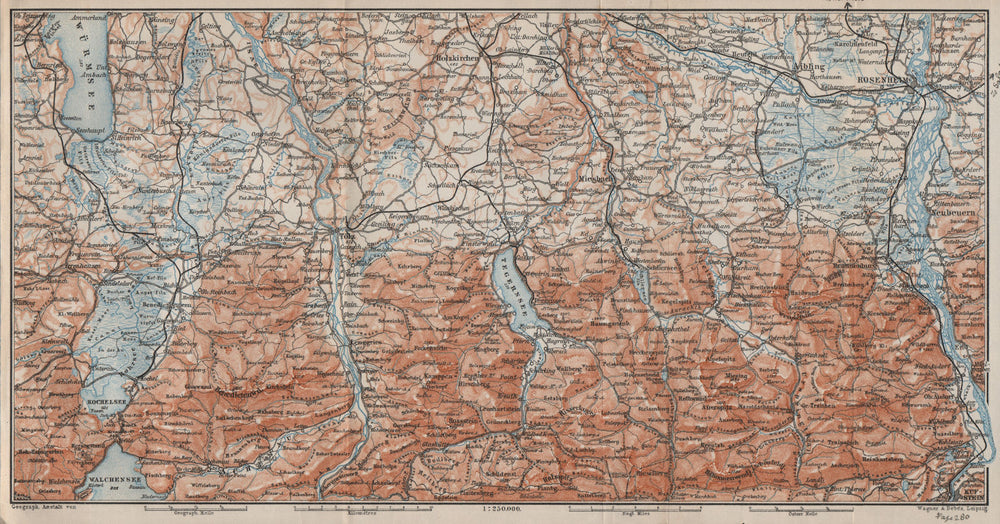 BAYERISCHE ALPEN. Bavarian Alps. Lenggries Spitzingsee Bayrischzell 1907 map