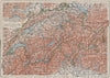 Map of Switzerland Suisse Schweiz. Northern Italy railways carte karte 1889
