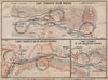 ST GOTTHARD RAILWAY SPIRAL/LOOP TUNNELS Wassen Freggio Prato Biaschina 1893 map