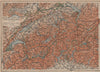 Map of Switzerland Suisse Schweiz. Northern Italy railways carte karte 1905