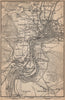 SCHAFFHAUSEN environs. Flurlingen Feuerthalen Neuhausen. Schweiz 1907 old map