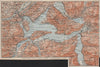 LAKE LUCERNE Vierwaldstättersee. Luzern Stans Weggis Brunnen Schwyz 1909 map