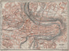BERN BERNE. town city stadtplan. Switzerland Suisse Schweiz. BAEDEKER 1909 map