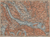 LAKE ZÜRICH. Zuricher See Lachen Utznach.Topo-map. Switzerland Schweiz 1913