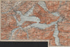 LAKE LUCERNE Vierwaldstättersee. Luzern Stans Weggis Brunnen Schwyz 1913 map