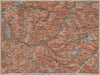 GRAUBÜNDEN/ALBULA ALPS. Chur-Samedan. Arosa Lenz Davos Savognin Thusis 1913 map