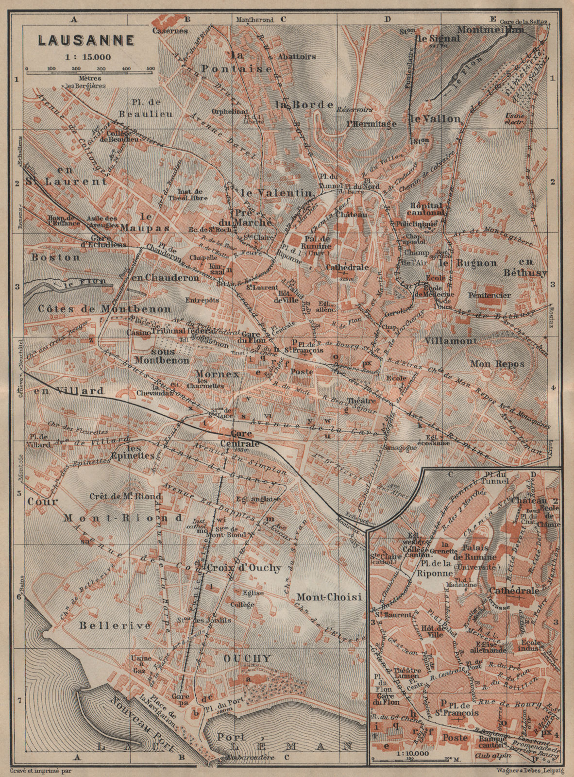 LAUSANNE Town City Stadtplan Switzerland Suisse Schweiz Carte Karte lausanne-town-city-stadtplan-switzerland-suisse-schweiz-carte-karte
