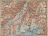 UPPER ENGADINE. St Moritz Celerina Pontresina Sils-Maria Bernina Range 1938 map
