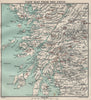 View map from BEN NEVIS. Grampian Mountain peaks. Scottish Highlands 1908