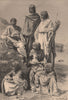 Group of Nubian women. Egypt Sudan 1885 old antique vintage print picture