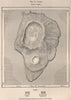 Corvo Island. Ilha do Corvo. Azores. Portugal 1885 old antique map plan chart