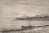 View from Mpala, on the West Coast of Tanganyika. Congo 1885 old antique print