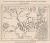 Chief routes of explorers between The Limpopo and Zambezi. Africa 1885 old map