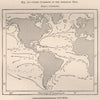 Chief Currents of the American Seas. Atlantic Pacific 1885 old antique map