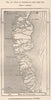 Part of Greenland free from Ice 1885 old antique vintage map plan chart