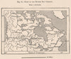 Posts of the Hudson Bay Company. Canada 1885 old antique map plan chart