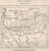 Cypress Hills. Saskatchewan/Alberta, Canada 1885 old antique map plan chart