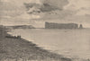 Percé Rock (Rocher Percé) . Percé village. Quebec. Canada 1885 old print