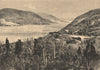 West Point and the Hudson River. New York 1885 old antique print picture